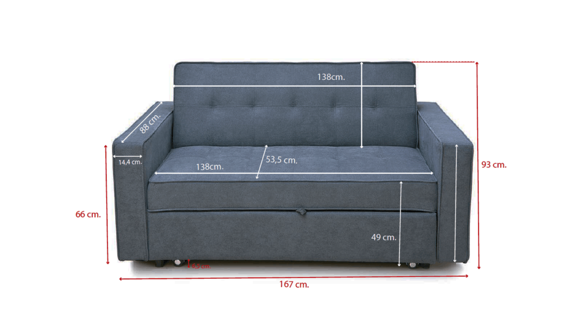 Sofá Cama Arrastre Izan 167cm - Зображення 5